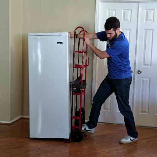Delivery Professional Tilting Back Freezer to Slide Appliance Dolly Underneath