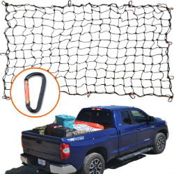 4x6 Super Duty Bungee Cargo Net shown on white background and attached to blue pickup